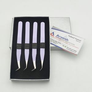 แหนบคีบขนตาเพชรสีม่วงอ่อน45องศาอุปกรณ์สำหรับขนตาชี้แบบมืออาชีพ - Product Image 4