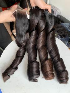 Cheveux Remy vietnamiens à donneur unique 100% vierge à trame unique style de boucles rebondissantes prix de gros - Product Image 4