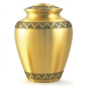 Urnes de crémation classiques et élégantes en 2 pièces finition dorée Design attrayant urnes funéraires en métal en laiton taille adulte cendres humaines - Product Image 5