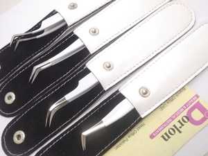 Pince à épiler professionnelle japonaise en acier inoxydable antistatique incurvée pour faux cils - Product Image 4