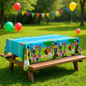 Mantel de Plástico para Fiestas, Diseño de Granja, 1.2X1.8M, Decoraciones para Fiestas - Product Image 3