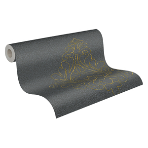Made in Germany Painéis Exclusivos Papel de Parede Cinza Damasco Preto Dourado Não Tecido Premium Tecido Painel Decoração-<span class=keywords><strong>3</strong></span>,20x0,70 m - Product Image 1