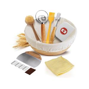 Panier de levage ovale en rotin avec accessoires pour pétrir la pâte, essentiels naturels pour la cuisson au levain Viettimecraft - Product Image 4