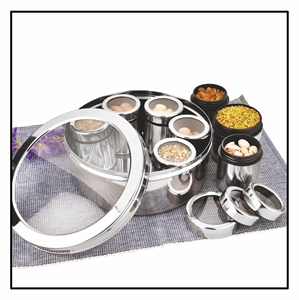 Maxfresh Extra Deep See Thru Masala Dabba Set avec 8 Dabba et 8 Cuillères Outil d'emballage d'épices pour usage domestique - Product Image 2