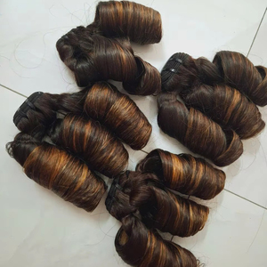 100% cabello crudo cabello trenzado de Vietnam con tinte marrón Paquete de color resaltado extensiones de cabello humano para mujeres - Product Image 1