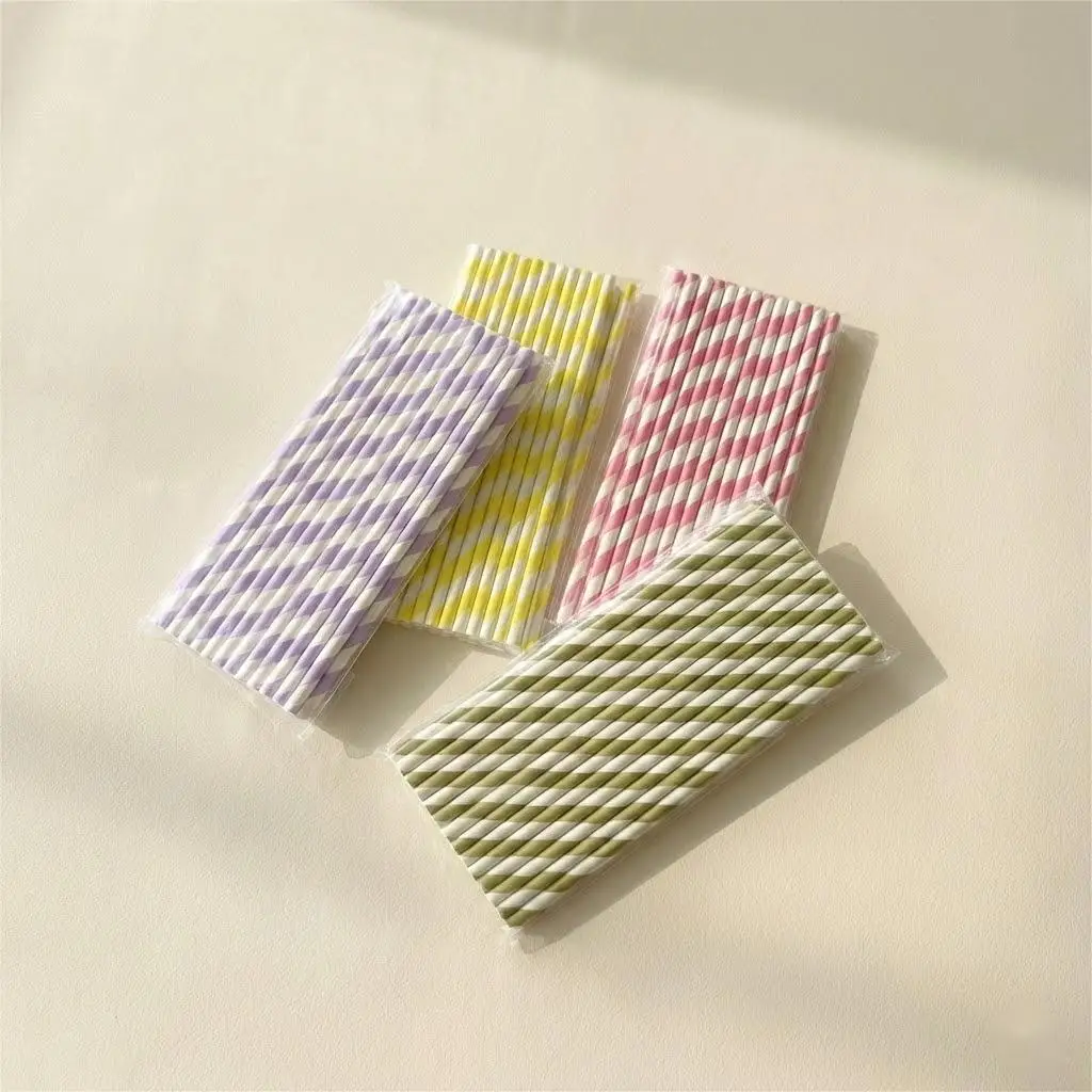 Reusable Paper Drinking Straws Eco-Friendly Biodegradable Recyclable Food Grade Customizable Size Color for Juice Coffee Milk