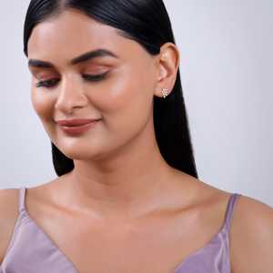 Boucles d'oreilles dorées en forme de papillon et pompon plaqué or rose blanc jaune pour les fiançailles - Product Image 2