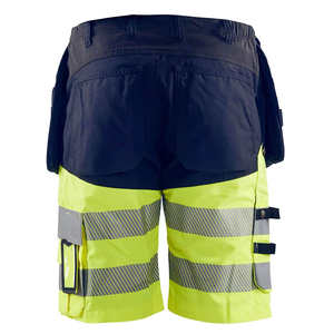 Pantalones cortos reflectantes para trabajo de alta visibilidad, pantalones cortos para trabajadores con múltiples bolsillos, pantalones cortos de seguridad para carga de construcción para hombres - Product Image 4
