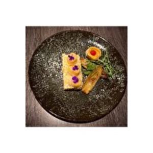 Assiette plate gourmet Cosmos 30 cm, style Wabi-Sabi, design noir - Product Image 1
