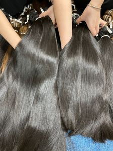 Venta caliente al por mayor de extensiones de cabello humano virgen vietnamita tejido cutícula alineada hueso sin procesar mechones rectos onda - Product Image 5