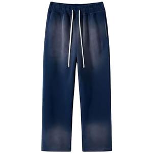 Pantalones de hombre lavados lavado ácido pantalones acampanados Casual cordón cintura gris Puff estampado algodón Joggers Flare pantalones de chándal polar 2026 - Product Image 1