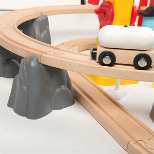 Juego educativo para niños, tren DIY, vía férrea, juego de tren de madera para bebés, juguete para niños, juguete de tren <span class=keywords><strong>Thomas</strong></span> - Product Image 6