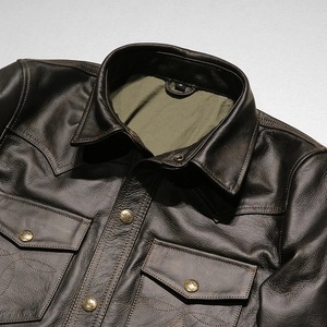 2025 chemise d'hiver décontractée en cuir pour hommes légers meilleure qualité conception respirante anti-boulochage fonction OEM et ODM Service - Product Image 3