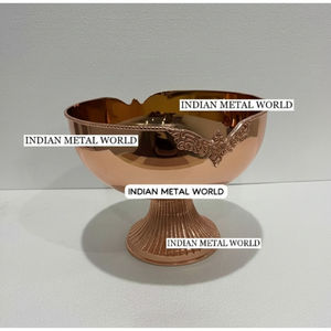 Tazón de Cobre Martillado a Mano de Indian Metal World, Tazón Decorativo con Borde Festoneado Único, Plato para Servir Decorativo para el Hogar, Tazón para Chocolate - Product Image 4