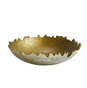 Bol de service décoratif en aluminium pour la cuisine à la maison, bords cassés, argent et or, hôtels et dessus de table, bol à mélanger Offre Spéciale bol à fruits - Product Image 3