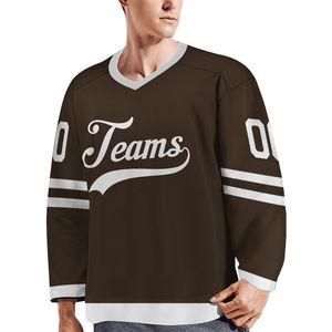 Maillots de hockey sur glace personnalisés en twill, respirants, imprimés par sublimation, uniformes de hockey sur glace, 100% polyester, vente en gros - Product Image 1