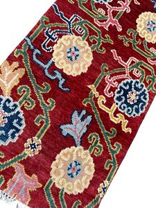 Alfombra de lana roja Oushak persa de alta calidad, corredor anudado a mano, 2,8x12 para sala de estar, hogar, suelo de oración, juego de alfombras de algodón - Product Image 4