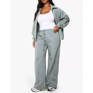 Pantalons de survêtement évasés pour femmes en gros, pantalons décontractés à jambes larges et amples, style streetwear coupe-vent - Product Image 5