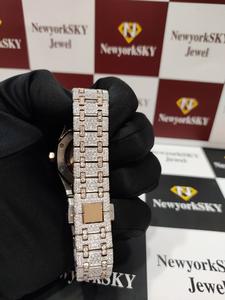 Marca Iced Out Moissanite Diamond Studded Watch Hip Hop Iced Out Watch para mujer Reloj de acero inoxidable a precio de venta al por mayor - Product Image 5