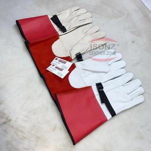 Guantes de Cuero ISONZ Leather Zone de Primera Calidad para Trabajos Eléctricos, Protección de Manos, Antideslizantes, Anticorte, 35CM - Product Image 4