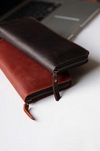 Cartera larga de cuero suave genuino para mujer, negro, marrón oscuro, nuevo diseño, recién llegado, 2017 - Product Image 6