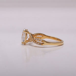 Anillo fino de oro macizo de 18 quilates certificado por IGI, anillo de compromiso de diamante de corte ovalado cultivado en laboratorio, regalo de moda de lujo para mujer - Product Image 3