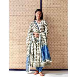 New Designer <b>Reversible</b> Women's Anarkali <b>Dress</b> Diwali/Wedding Heavy Pure Cambric Cotton Modern Digital Print All Seasons - Product Image 1