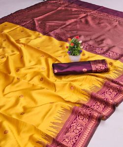 Rich Look Party Wear Saree en soie Georgette avec broderie Zari et travail manuel pour un style traditionnel indien sans effort - Product Image 5