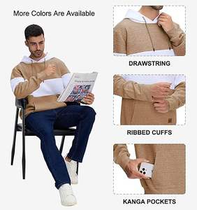 Sweat à capuche décontracté pour homme 2025, style Joker, avec logo personnalisé, doublure imprimée par transfert thermique, teint en pièce, 340g, 100% polyester, séchage rapide - Product Image 4