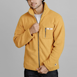Venta al por mayor por encargo de color sólido de los hombres chaqueta de lana Polar Slim Fit con cuello alto precio de fábrica de tela de lona - Product Image 4
