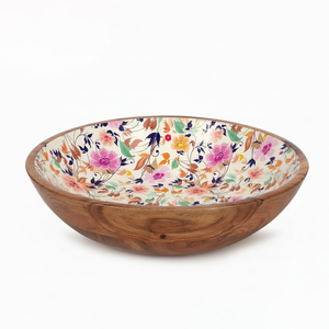 Cuenco de madera maciza con mango esmaltado, ensaladera segura hecha a mano única, Plato decorativo para servir, venta al por mayor, uso en hoteles, oferta de exportación de fábrica - Product Image 6