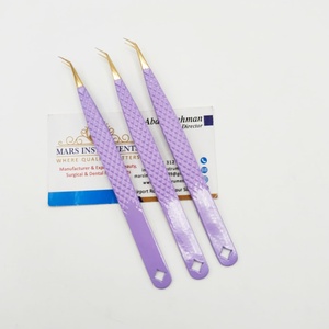 Pinzas de Acero Inoxidable con Punta Dorada de 45 Grados para Extensiones de Pestañas, Pinzas con Punta Puntiaguda y Agarre de Fibra para Herramientas de Extensión de Pestañas - Product Image 6