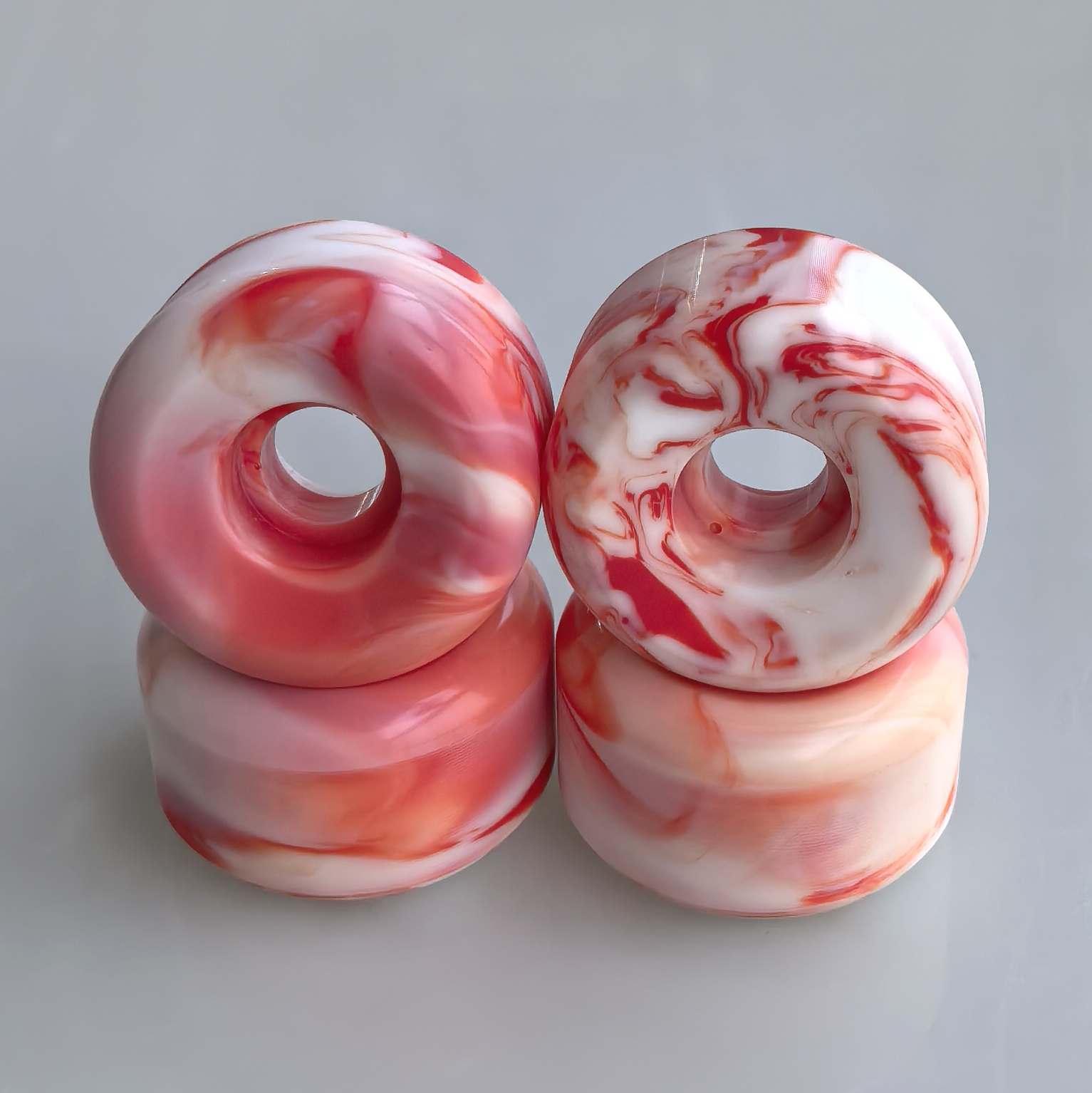 White/Red Swirl 54mm