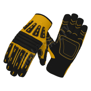 Guantes de Spandex de cuero sintético resistentes a cortes antivibración, guantes de trabajo mecánicos industriales reforzados - Product Image 4