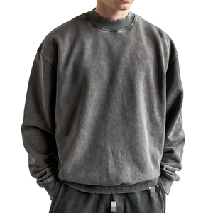 Sweat-shirts pour hommes, hiver, tricotés, coupe classique, poids lourd, mélange de spandex/coton, impression numérique, service OEM, respirants - Product Image 4