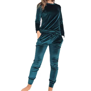 Chándal de terciopelo de algodón 100% para hombre, chándal deportivo con estampado de temporada de invierno, chándal deportivo con diseño de bolsillo, tela de terciopelo, venta al por mayor - Product Image 2