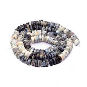 Perles de pierres précieuses en forme de pneu Heishi lisse d'opale de dendrite naturelle perles d'opale en vrac pour la fabrication de bijoux 4-5mm de fabricant indien - Product Image 2