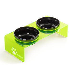Double <b>Bowl</b> Acrylic Waterproof Portable Pet Feeding Station Large Capacity Clear Modern Design <b>Cat</b> Dog Small Animals Indoor - Product Image 3