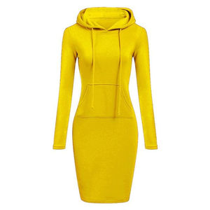 New Plain Pockets Pullover Casual Hoodies Women Long Sleeve Hoodies <b>Dress</b> - Product Image 3