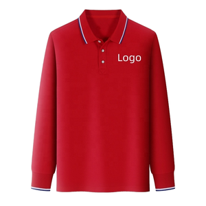Polo de manga larga de algodón puro 2025 para hombre, Polo de gama alta de primavera y verano para hombre, Polo de algodón informal sólido para hombre - Product Image 6