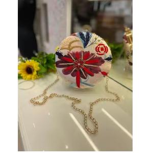 Monedero de noche de lujo hecho a mano con forma de embrague bordado de perlas decoración duradera para Bodas de élite exquisito diseño de moda - Product Image 1