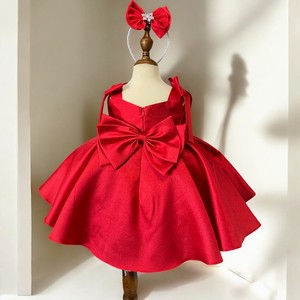 OEM ODM Vestidos para niñas Nhung Nguyen Falda de tamaño pequeño con lazo en el cuello Entrega rápida desde Vietnam - Product Image 4