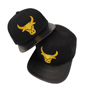 หมวกเบสบอลทรง snapback แบบมีโครง 6 แผง ผ้าแคนวาสกันน้ำ คุณภาพสูง ปีกแบน สไตล์ฮิปฮอป ปักโลโก้ 3 มิติ สีทอง ของแท้จากโรงงาน (OEM) - Product Image 3