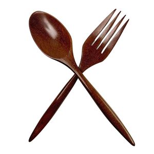 Impresionante juego de servidor de ensalada de madera de mango esmaltado elegante hogar restaurante vajilla decoración cubiertos al precio más barato - Product Image 2