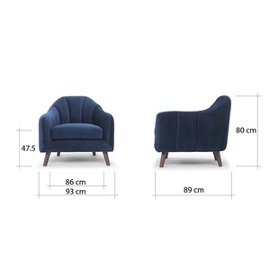 Sillón Individual Hecho a Mano GSD68007, Tapizado en Terciopelo Multicolor, Acolchado y Reclinable, para Hogar, Oficina y Ocio - Product Image 4