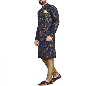 Sherwani brodé de haute qualité pour hommes été hiver conception pakistanaise à manches longues robe au genou évacuation de l'humidité séchage rapide - Product Image 3