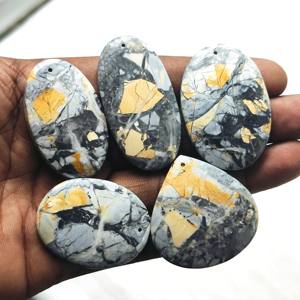 Magnifique Cabochon de jaspe Malingano Pierre précieuse en vrac Vernis à la main Lot de jaspe Malingano pour la fabrication de bijoux Jasper - Product Image 4