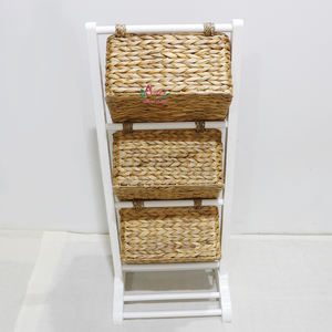 Artex Dong Thap Usine Fait Main Jacinthe D'eau Trois Niveaux Détachable Minimaliste Étagère De Rangement Tissé Naturel Organisateur Étagère pour - Product Image 5