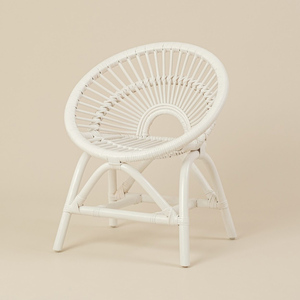 Sillas infantiles de ratán blanco, muebles para habitación infantil, decoración de dormitorio infantil, silla de madera natural hecha a mano - Product Image 4