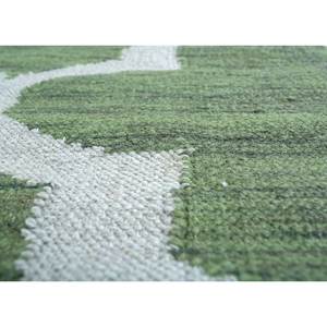 Alfombras Trenzadas a Mano de Lana y Viscosa de Tejido Plano Verde Indusbar Adwv-13020 para el Hogar, Rectangulares, para Pasillo, Sala de Estar y Dormitorio - Product Image 3